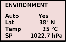 Kestrel Horus Environment Screen